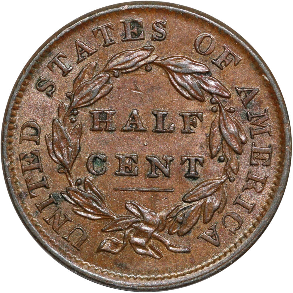 1833-1/2c-Classic-Head-Half-Cent-#5